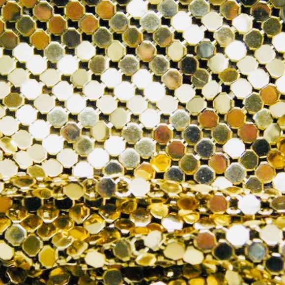 Whiting & Davis Gold Mesh Bib Necklace - Picture 2 of 4